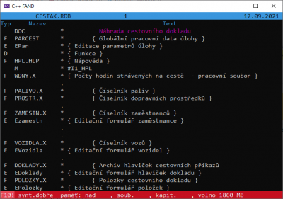 diagnostika úlohy (Ctrl + F8)